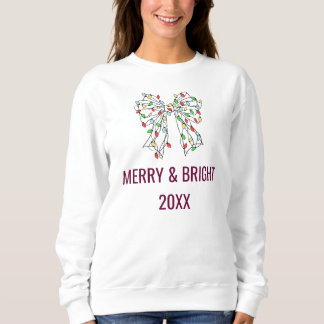 Camiseta Luzes de Natal Laço Coquette Burgundy Presente Per