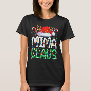Camiseta Luzes de Natal Mima Claus Família de Pijama Combin