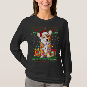 Camiseta Luzes de Natal muito suculentas Corgi Cachorro