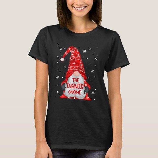 Camiseta Luzes De Natal O Gnomo Engenheiro Corresponde (Frente)