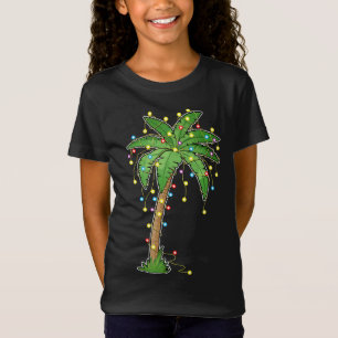Camiseta Luzes De Natal Palm Tree Beach Funny Tropical Xm