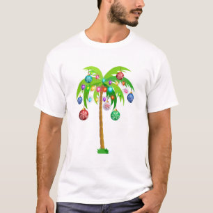 Camiseta Luzes de natal palmeira hawaii Beach tropical x