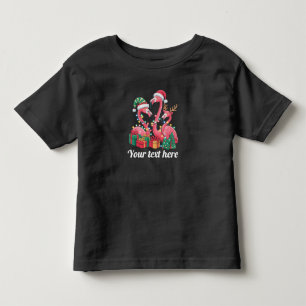 Camiseta Luzes de Natal Personalizadas de Palma de Flamingo