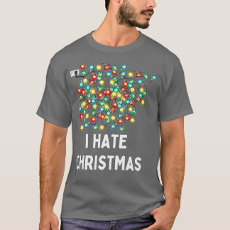 Camiseta Luzes De Natal Tangues Eu Odeio O Xm Engraçado De