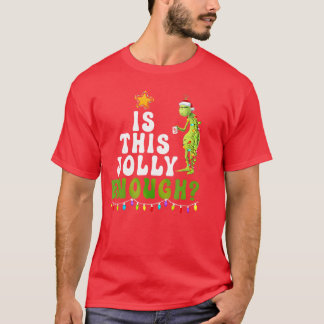 Camiseta Luzes de Natal Verdes Suficientemente Alegres