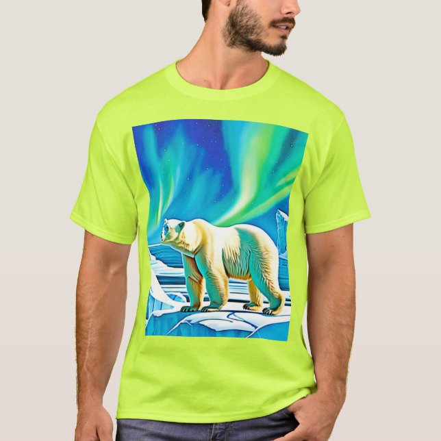 Camiseta Luzes de Norte do Urso Ártico (Frente)