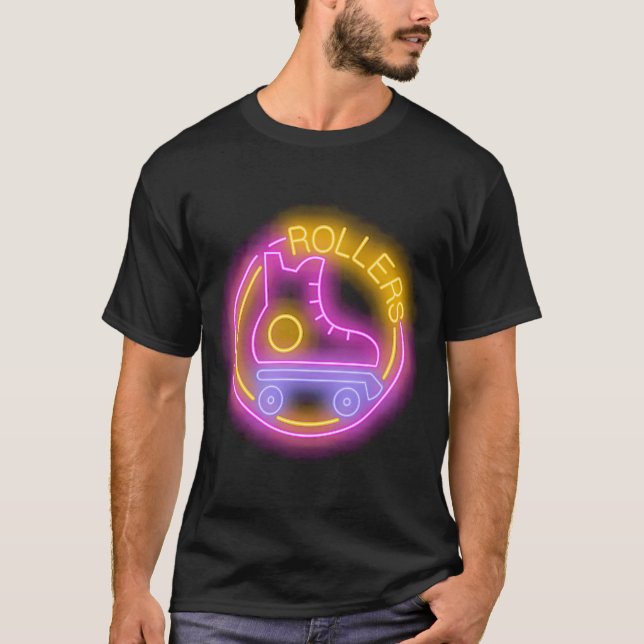 Camiseta Luzes de Patins Quad Rollers Fã de Patinação Quad (Frente)