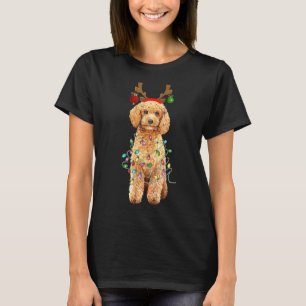 Camiseta Luzes de Poodle de Natal Antílope de Rena Meninos