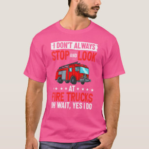 Camiseta Luzes de Sirene de Caminhão de Bombeiros Veículo d