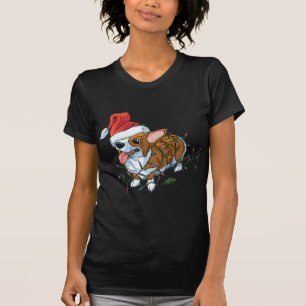 Camiseta Luzes do Xmas do Natal do filhote de cachorro do