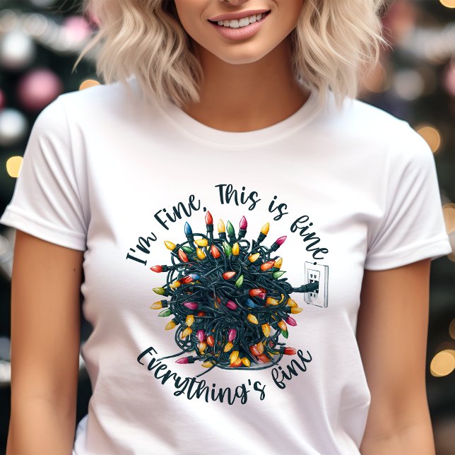 Camiseta Luzes Emaranhadas Tudo Bem Natal (Criador carregado)