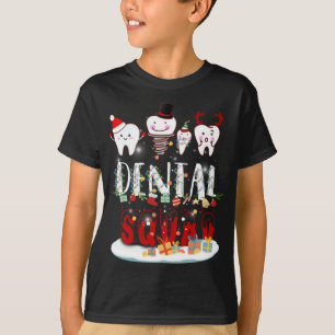 Camiseta Luzes Engraçadas da Esquadra Dental de Natal Denti