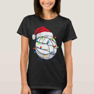 Camiseta Luzes Gráficas de Natal de Bola de Volei Engraçada
