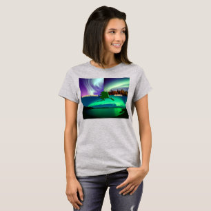 Camiseta Luzes nortes de Collage Womens do Alasca