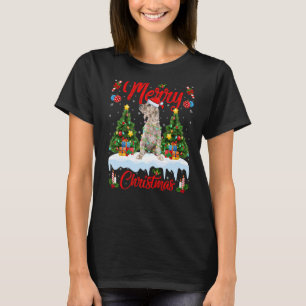 Camiseta Luzes Papais noeis de Árvore do Xmas Cachorro de I
