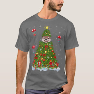 Camiseta Luzes Xmas que Correspondem ao Cristo de lona de m