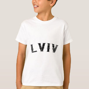 Camiseta Lviv Ucrânia Roupas com Texto Preto Vintage 