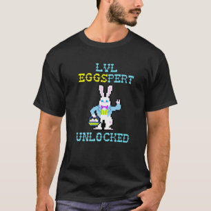 Camiseta LVL Eggspert Desbloqueou a Páscoa de caça ao ovo p
