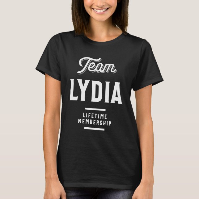 Camiseta Lydia Personalizado Nome Aniversário Presente (Frente)