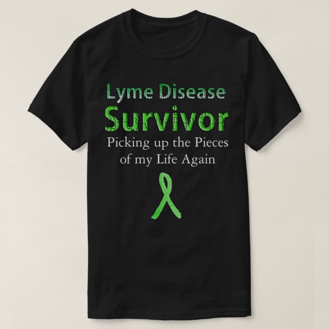 Camiseta Lyme Disease Survivent Black Tshirt (Frente do Design)