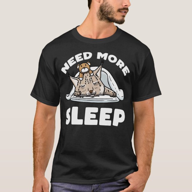 Camiseta Lynx Cat Precisa De Mais Sono Dormindo Com Ani Enc (Frente)