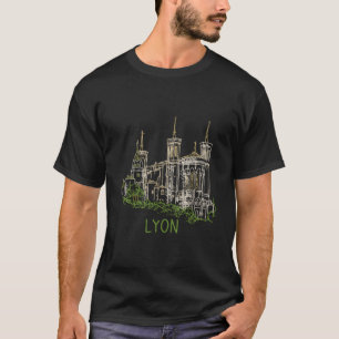 Camiseta Lyon França Homens de Arte Simples Desenhados à Mã