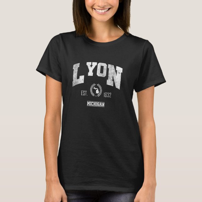 Camiseta Lyon MI Michigan Vintage (Frente)