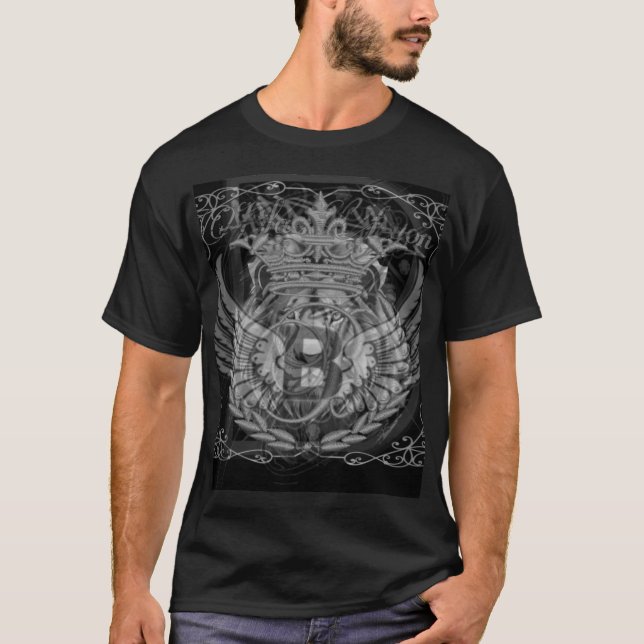 Camiseta Lyon Preto curvado real (Frente)