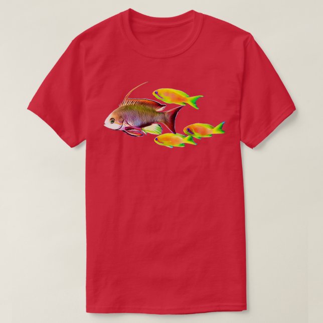 Camiseta Lyretail Anthia Reef Fish (Frente do Design)