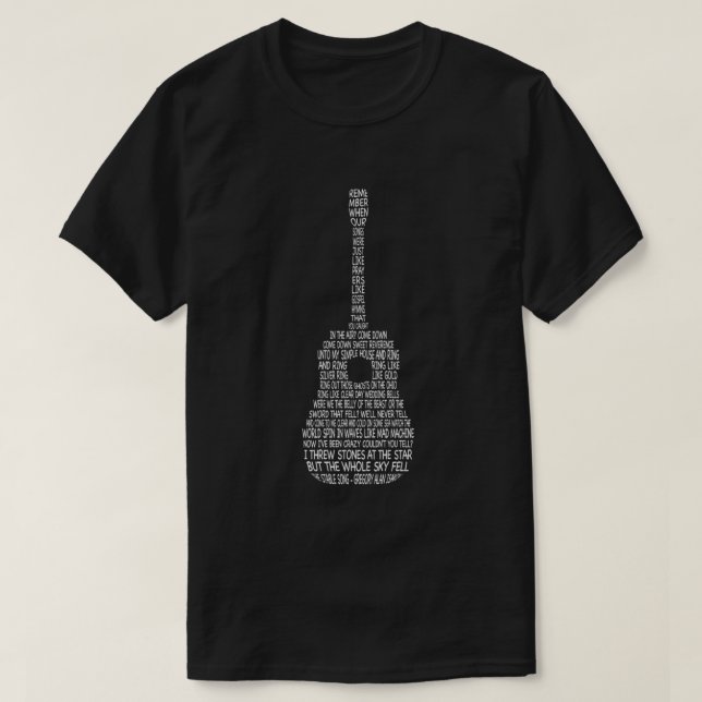 Camiseta Lyric de Gregory Alan Isakov - A Canção Estável 20 (Frente do Design)