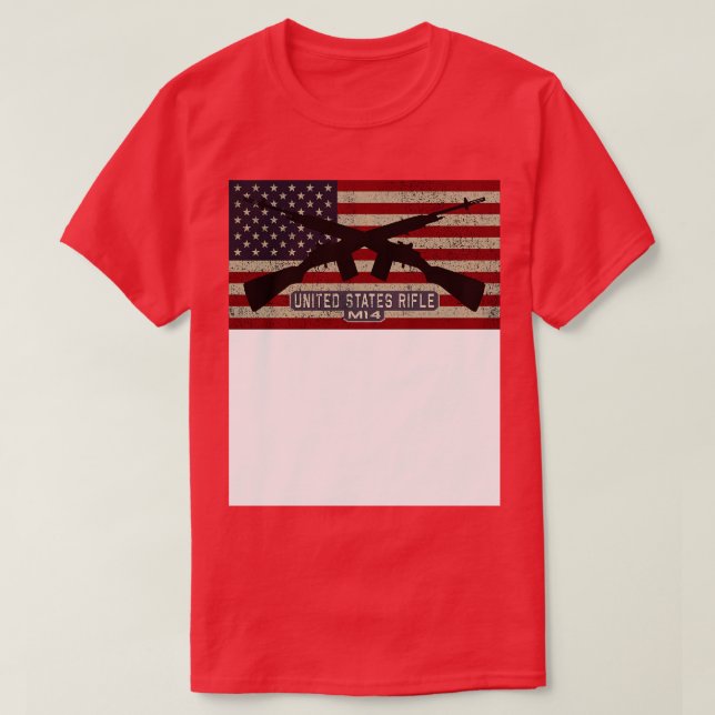Camiseta M14 Estados Unidos Rifle American Flag Gifts (Frente do Design)