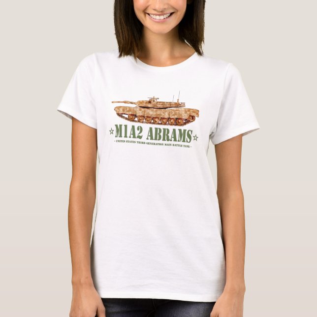 Camiseta M1A2 Abrams US MBT Tank Desert Storm Veteran (Frente)