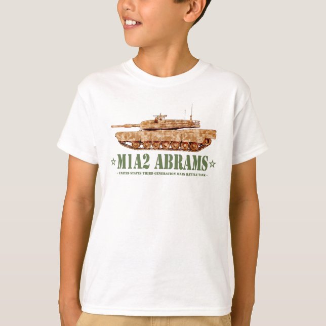 Camiseta M1A2 Abrams US MBT Tank Desert Storm Veteran (Frente)
