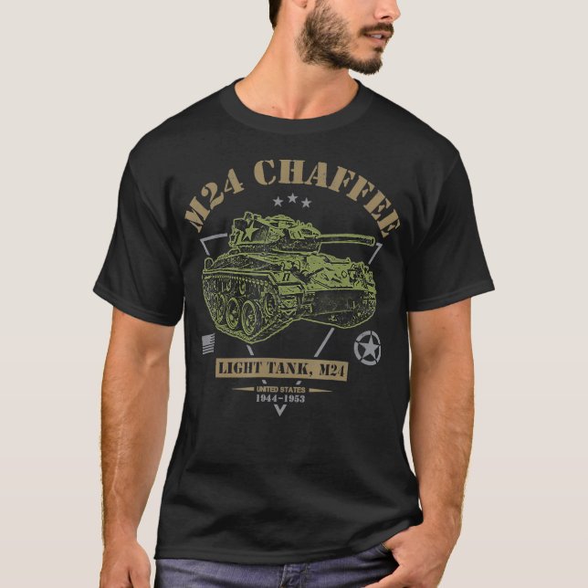 Camiseta M24 Chaffee WW2 Tank  (Frente)