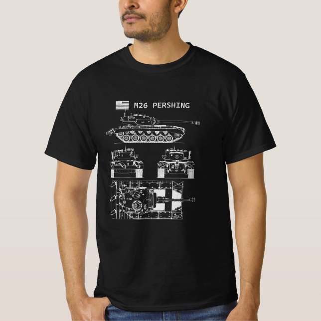 Camiseta M26 Pershing | World War 2 Tank (Frente)