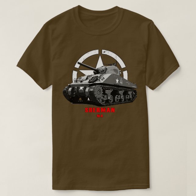 Camiseta M4 Sherman tanque militar WW2 (Frente do Design)