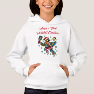 Camiseta m Ano Pickleball Natal Funny Parrot Crianças 