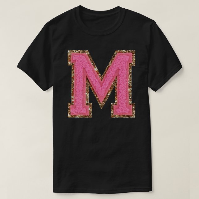 Camiseta M - Bublegum Glitter Versity - Adesivos com Letra  (Frente do Design)