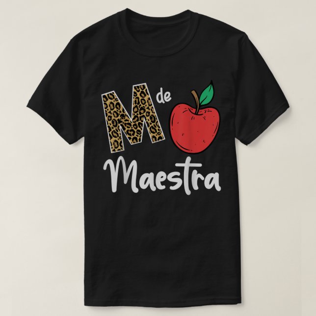 Camiseta M De Maestra Bilingue Língua Latina Professora App (Frente do Design)