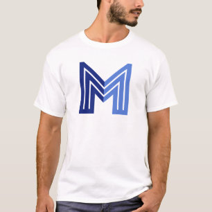 Camiseta M Geométrico Abstrato Azul 