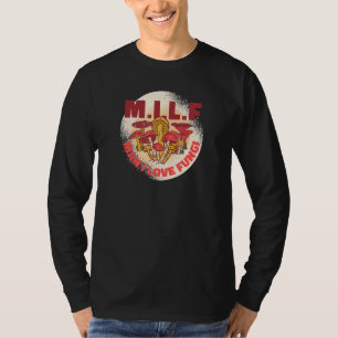 Camiseta M I L F  Homem eu amo Caça de Cogumelos Fungi