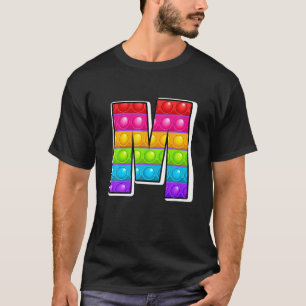 Camiseta M Letra Maiúscula M Alphabet Funny Poppin Ki