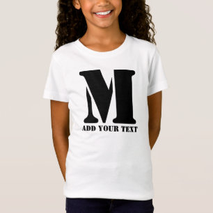 Camiseta M Monograma Simples Moderno Minimalista Personaliz