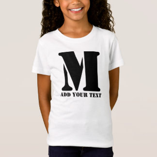 Camiseta M Monograma Simples Moderno Minimalista Personaliz