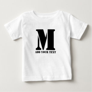 Camiseta M Monograma Simples Moderno Minimalista Personaliz