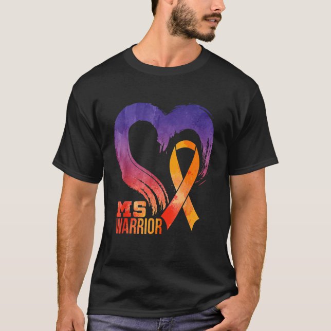Camiseta M. Warrior Heart Multiple Sclerosis Awarness Mont (Frente)