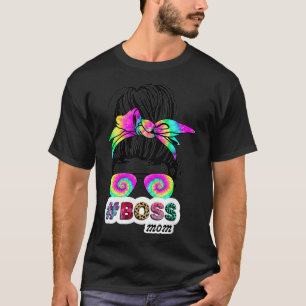 Camiseta Má Cabeça Chefe Mãe Tie Dye Dia de as mães Mulhere