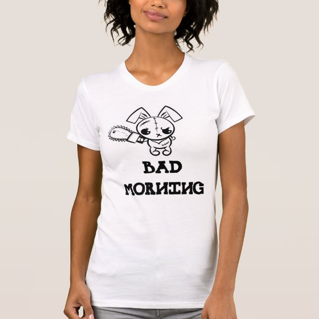 Camiseta Má Manhã Grumpy Voodoo Bunny (Frente)