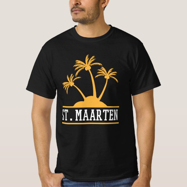 Camiseta Maarten, a ilha amigável Sint Martin (Frente)