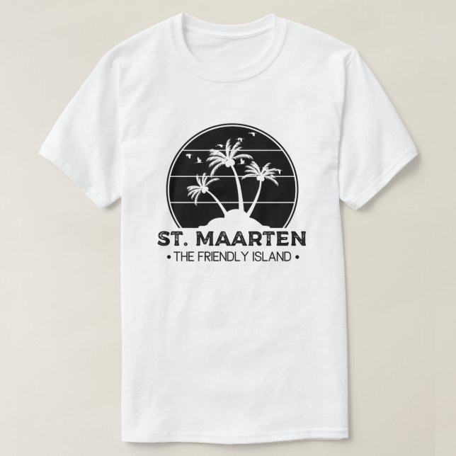 Camiseta Maarten, a ilha amigável Sint Martin (Frente do Design)